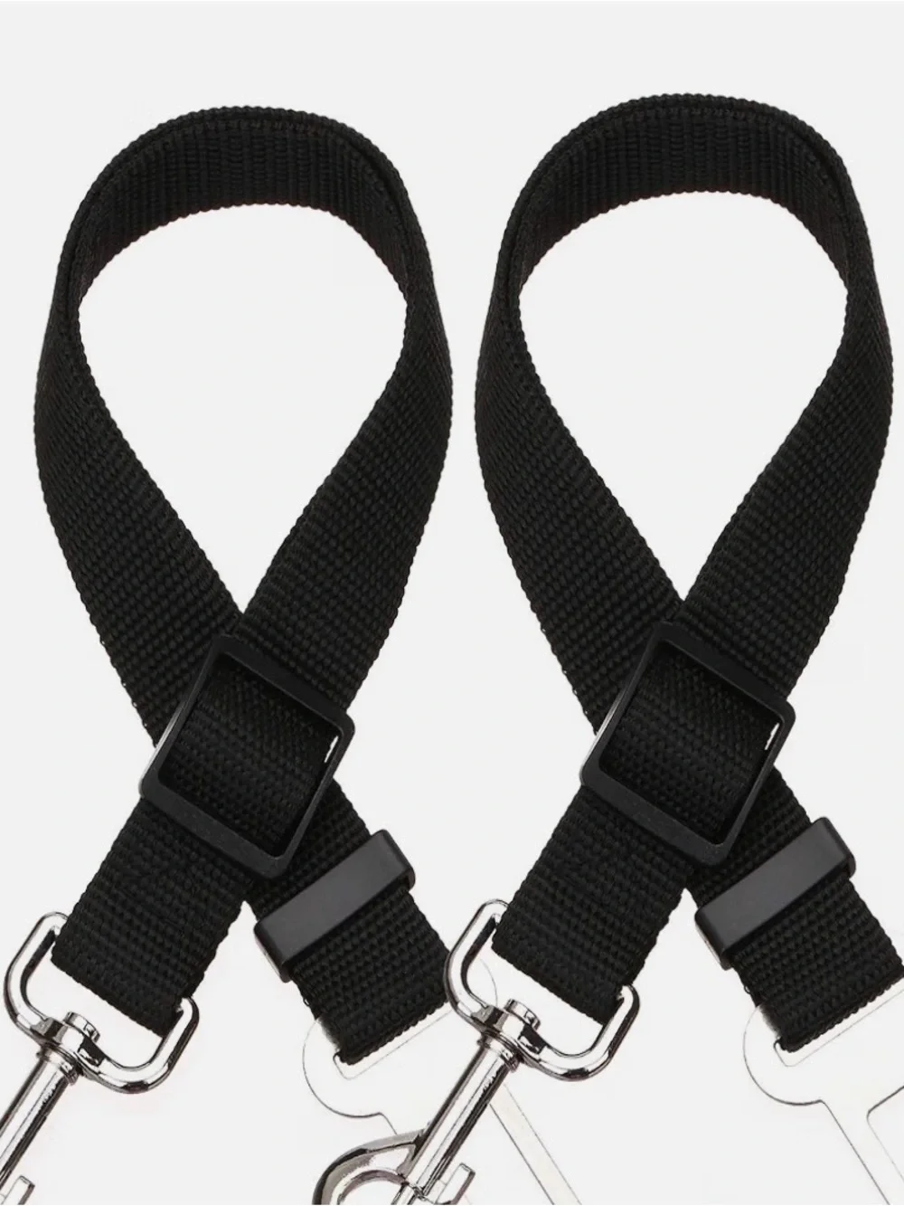 Adjustable Dog Seat Belt & Collar Set in Pink and Black. 2 of Each
